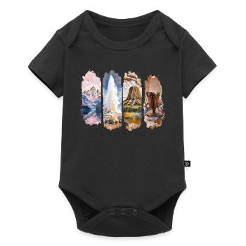Tournée aux États-Unis dans le Wyoming – Nature, Aventure, Yellowstone - Body à manches courtes Premium Bébé - noir - Devant