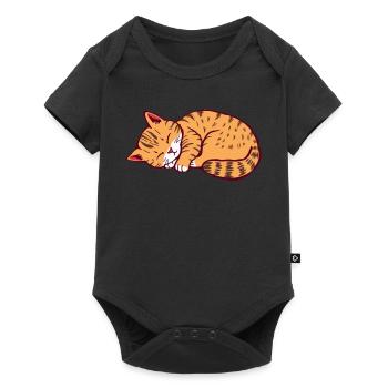 chat endormi chaton tigre chat - Body à manches courtes Premium Bébé - noir - Devant