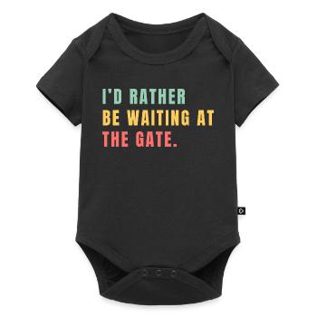 I'd rather be waiting at the gate - Baby Premium short-sleeve bodysuit - black - Front