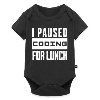 Nerd Coding , I Paused Coding for Lunch - Baby Premium Kurzarmbody - Schwarz - Vorne