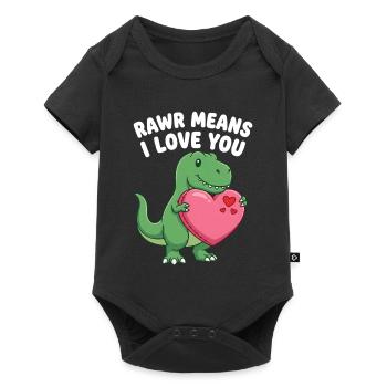 Rawr signifie « Je t’aime » Mignon dinosaure T-Rex - Body à manches courtes Premium Bébé - noir - Devant