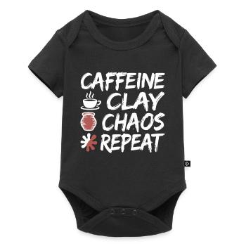 Caffeine Clay Chaos Repeat Design - Baby Premium short-sleeve bodysuit - black - Front
