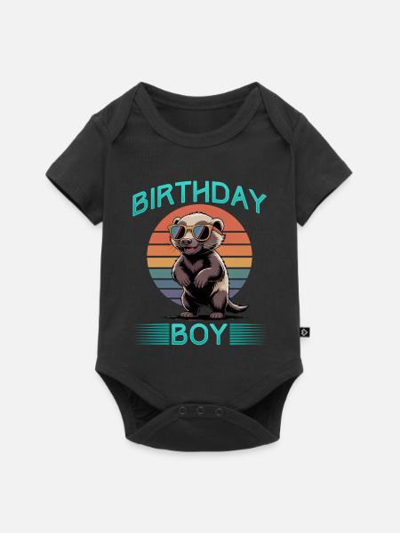 Funny Honey Badger - Baby Premium Kurzarmbody - Schwarz