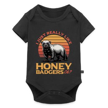Funny Honey Badger - Baby Premium Kurzarmbody - Schwarz - Vorne