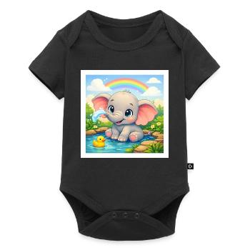 Elli the Elephant - Baby Premium short-sleeve bodysuit - black - Front