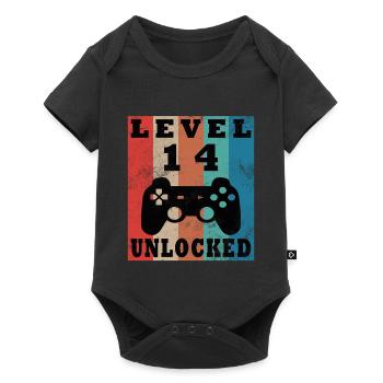 Level 14 Unlocked Gamepad - Baby Premium short-sleeve bodysuit - black - Front