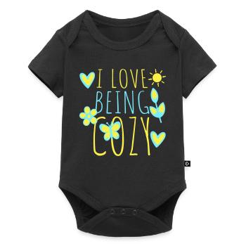 I Love Being Cozy Gemütlichkeit Zuhause Entspannt - Baby Premium short-sleeve bodysuit - black - Front