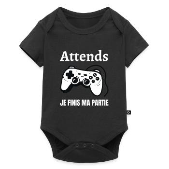 Wait, I'm finishing my game - Baby Premium short-sleeve bodysuit - black - Front