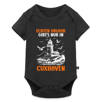 North Sea REAL HOLIDAYS ARE ONLY AVAILABLE IN CUXHAVEN - Baby Premium short-sleeve bodysuit - black - Front