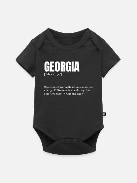 Georgia Charme Geschäftsdynamik - Baby Premium Kurzarmbody - Schwarz