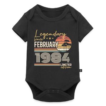 Février 1984 anniversaire 1984 légendes Février - Body à manches courtes Premium Bébé - noir - Devant