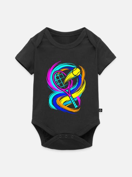 Tennis - Baby Premium Kurzarmbody - Schwarz