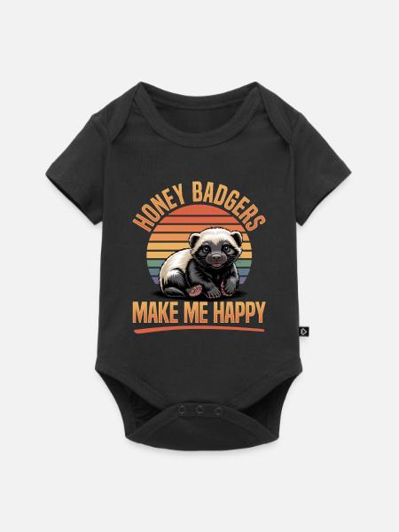 Funny Honey Badger - Baby Premium Kurzarmbody - Schwarz