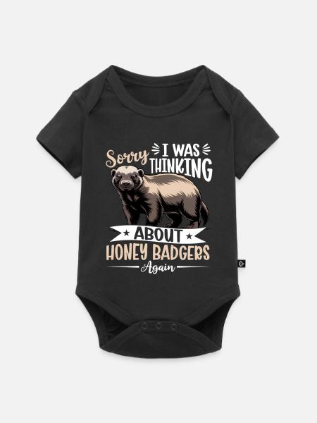 Funny Honey Badger - Baby Premium Kurzarmbody - Schwarz