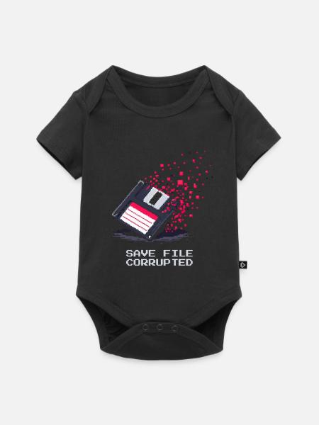 Save File kaputt | Bestatter Ironie - Baby Premium Kurzarmbody - Schwarz