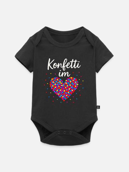 Karneval Konfetti Im Herzen Fastnacht Fasching  - Baby Premium Kurzarmbody - Schwarz