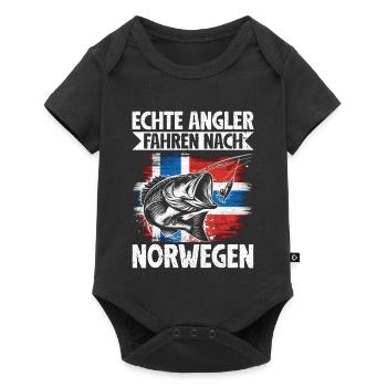 De vrais pêcheurs allant à Norway Fisher - Body à manches courtes Premium Bébé - noir - Devant