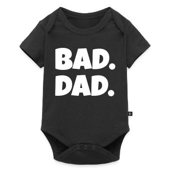 Bad Dad. – Lustiger Vater Spruch (Minimal) - Baby Premium Kurzarmbody - Schwarz - Vorne