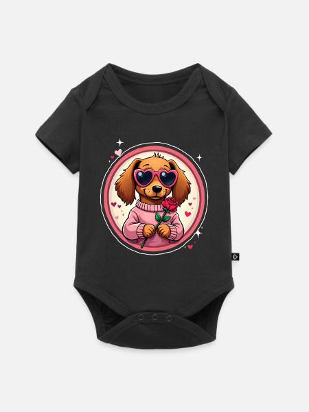 Dackel Dachshund Tekel - Baby Premium Kurzarmbody - Schwarz