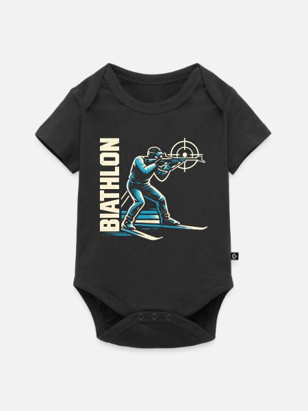 Biathlon Passion Liebhaber Geschenk - Baby Premium Kurzarmbody - Schwarz