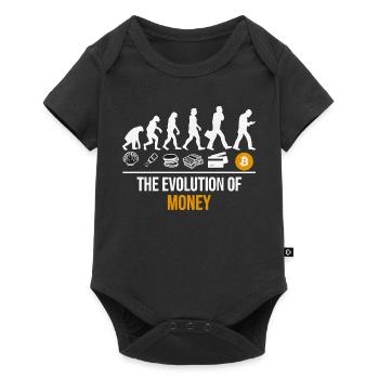 Bitcoin Shirts - Crypto Shirt - Evolution of Money - Baby Premium Kurzarmbody - Schwarz - Vorne