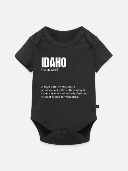 Idaho Kartoffeln Typografie - Baby Premium Kurzarmbody - Schwarz