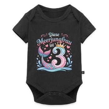 Diese Meerjungfrau Ist 3 Mädchen 3. Geburtstag - Baby Premium Kurzarmbody - Schwarz - Vorne