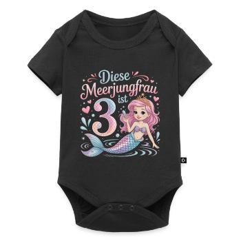Diese Meerjungfrau Ist 3 Mädchen 3. Geburtstag - Baby Premium Kurzarmbody - Schwarz - Vorne