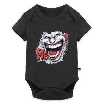 Crazy Laughing white face in a comics style - Body à manches courtes Premium Bébé - noir - Devant