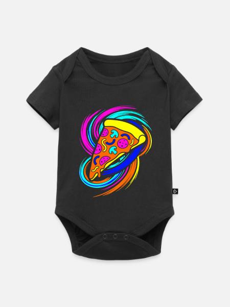 Pizzastück - Baby Premium Kurzarmbody - Schwarz