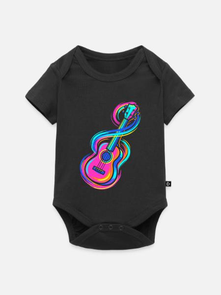 Gitarre - Baby Premium Kurzarmbody - Schwarz