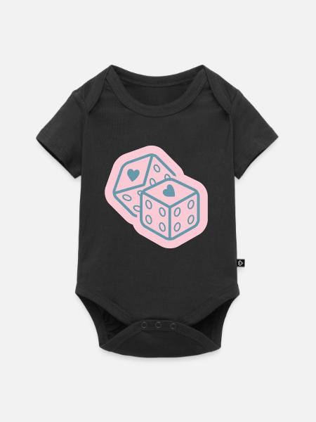 Heart-Dice-Design - Baby Premium Kurzarmbody - Schwarz