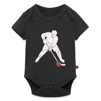 Eishockey Herz - Baby Premium Kurzarmbody - Schwarz - Vorne