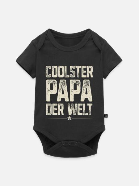 Coolster Papa Der Welt - Baby Premium Kurzarmbody - Schwarz