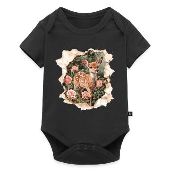 Faon de cerf - Body à manches courtes Premium Bébé - noir - Devant