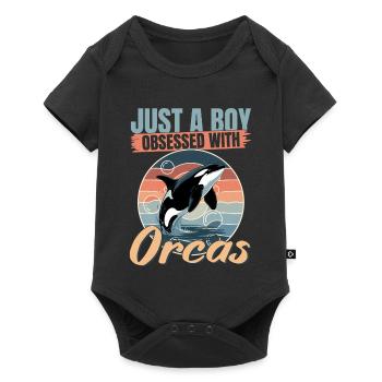 Funny Orca - Baby Premium Kurzarmbody - Schwarz - Vorne