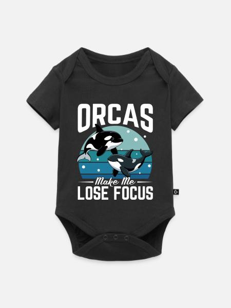 Funny Orca - Baby Premium Kurzarmbody - Schwarz