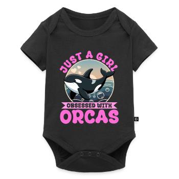 Funny Orca - Baby Premium Kurzarmbody - Schwarz - Vorne