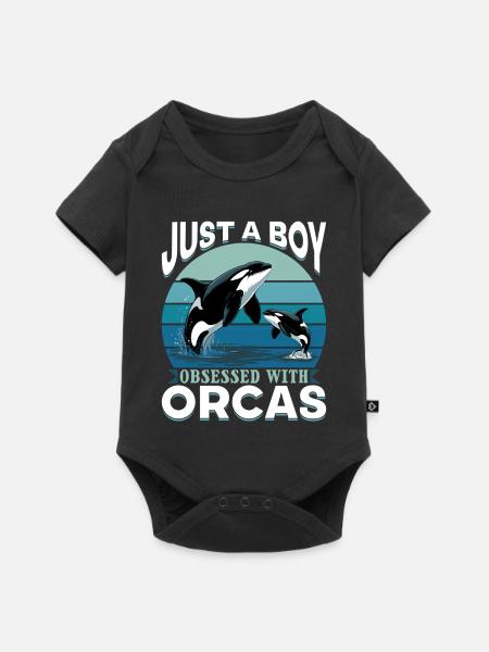 Funny Orca - Baby Premium Kurzarmbody - Schwarz