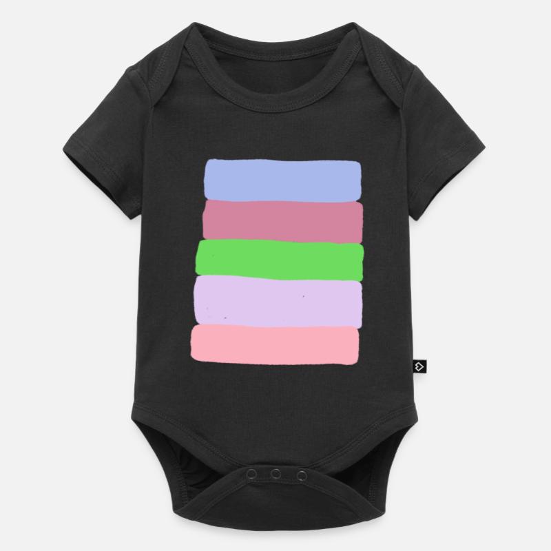 Pile à rayures pastel - Body à manches courtes Premium Bébé - noir