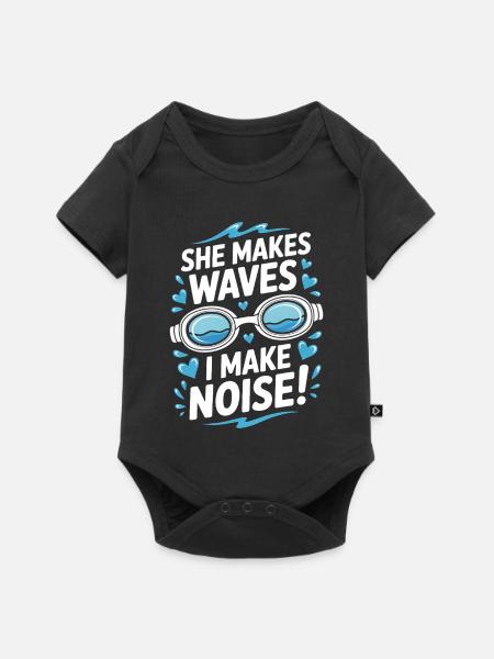 Schwimmen Sprüche Lustiges Schwimmen Geschenk - Baby Premium Kurzarmbody - Schwarz