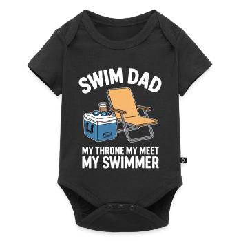 Schwimmen Sprüche Lustiges Schwimmen Geschenk - Baby Premium Kurzarmbody - Schwarz - Vorne
