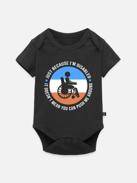 Rollstuhl - Baby Premium Kurzarmbody - Schwarz