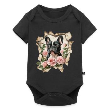 French Bulldog - Baby Premium short-sleeve bodysuit - black - Front