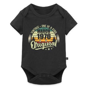 Légende Vivante Depuis Mars 1976 - Body à manches courtes Premium Bébé - noir - Devant