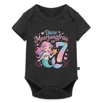 Cette sirène a 7 ans de filles - Body à manches courtes Premium Bébé - noir - Devant