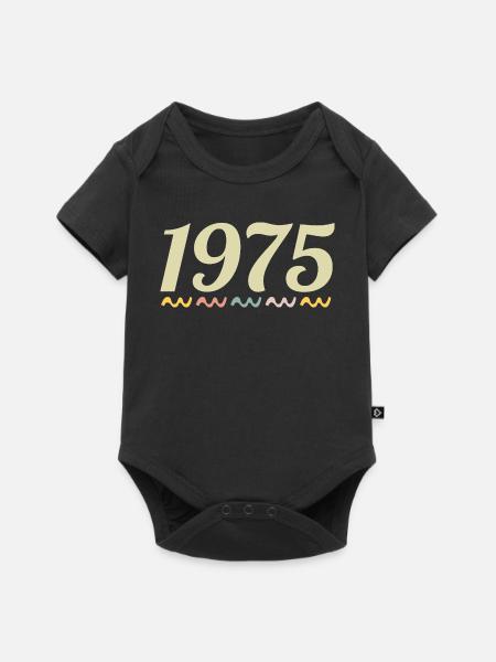 1975 - Baby Premium Kurzarmbody - Schwarz
