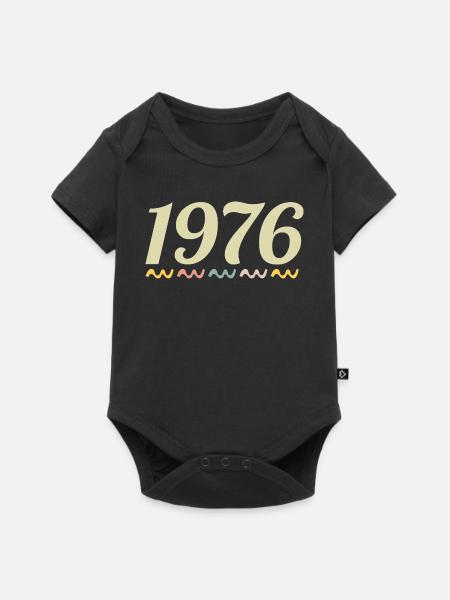 1976 - Baby Premium Kurzarmbody - Schwarz