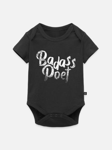 Badass Poet: Fette Pinseltypografie - Baby Premium Kurzarmbody - Schwarz
