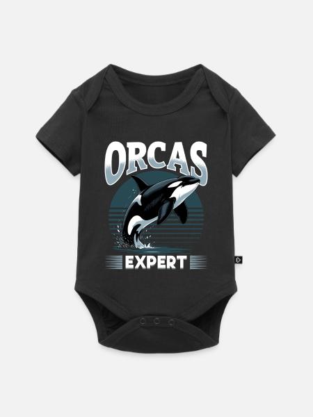 Funny Orca - Baby Premium Kurzarmbody - Schwarz